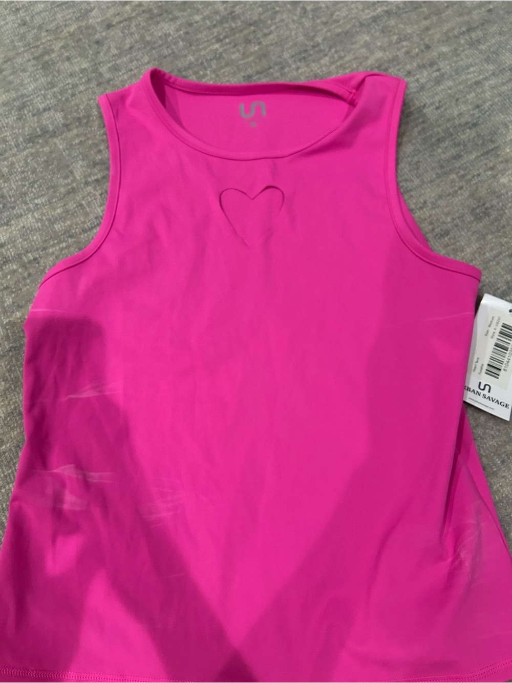 Urban Savage Fuchsia Heart Tank - Sleeveless Active Top